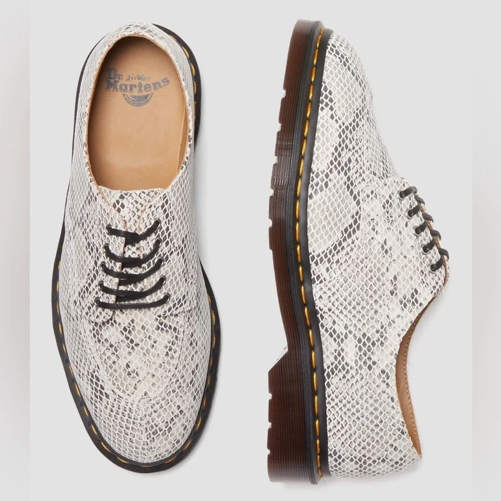 Dr. Martens 2046 Oxford Shoes | Snake Print Suede | Sand | Size 7 | NWOB